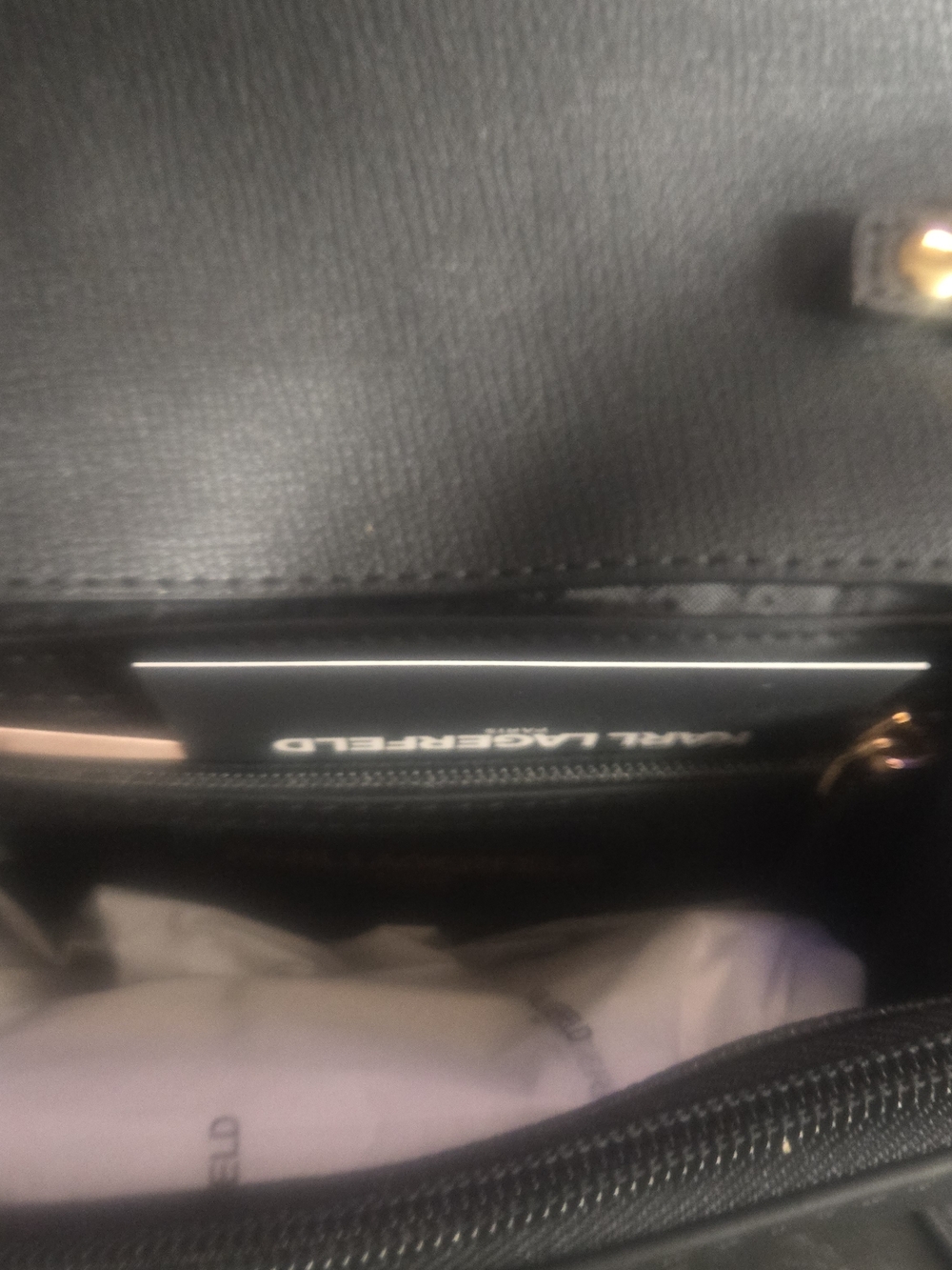 Karl Lagerfeld Black Crossbody Bag with Logo Pins - Picture 3 of 5